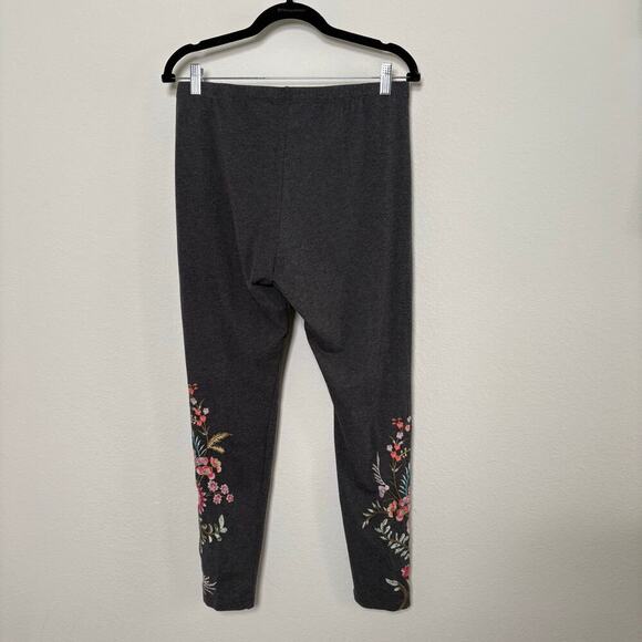 Johnny Was Valentina Embroidered Gray Leggings Size Medium - Picture 2 of 9